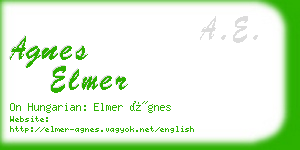 agnes elmer business card